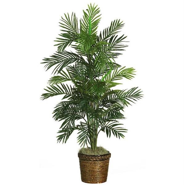 Nearly Natural 56 Inch Areca Palm Silk Tree with Basket 5263-0308
